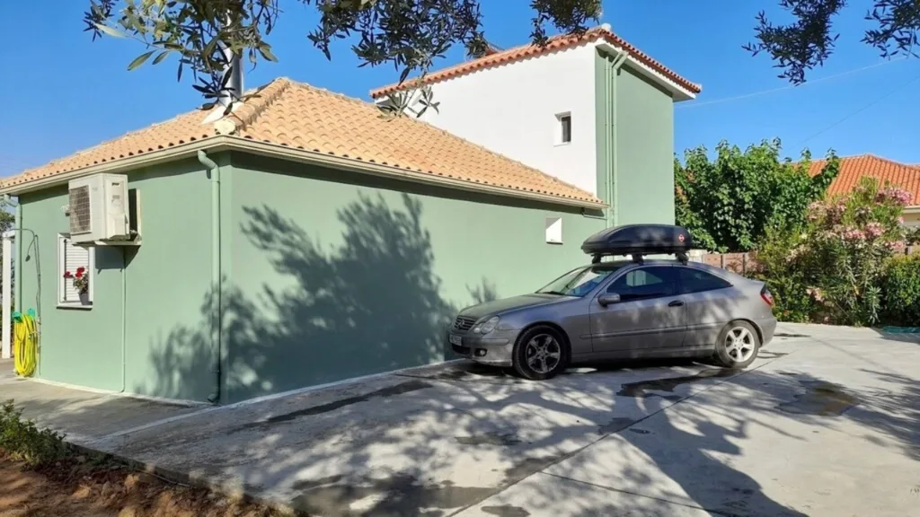 Covered parking at the property